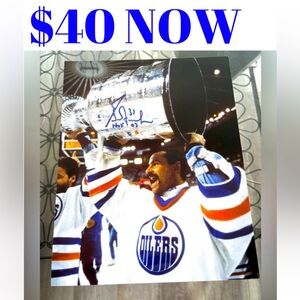 Grant Fuhr Edmonton Oilers Signed Autograph 8x10 Hockey Photo With COA